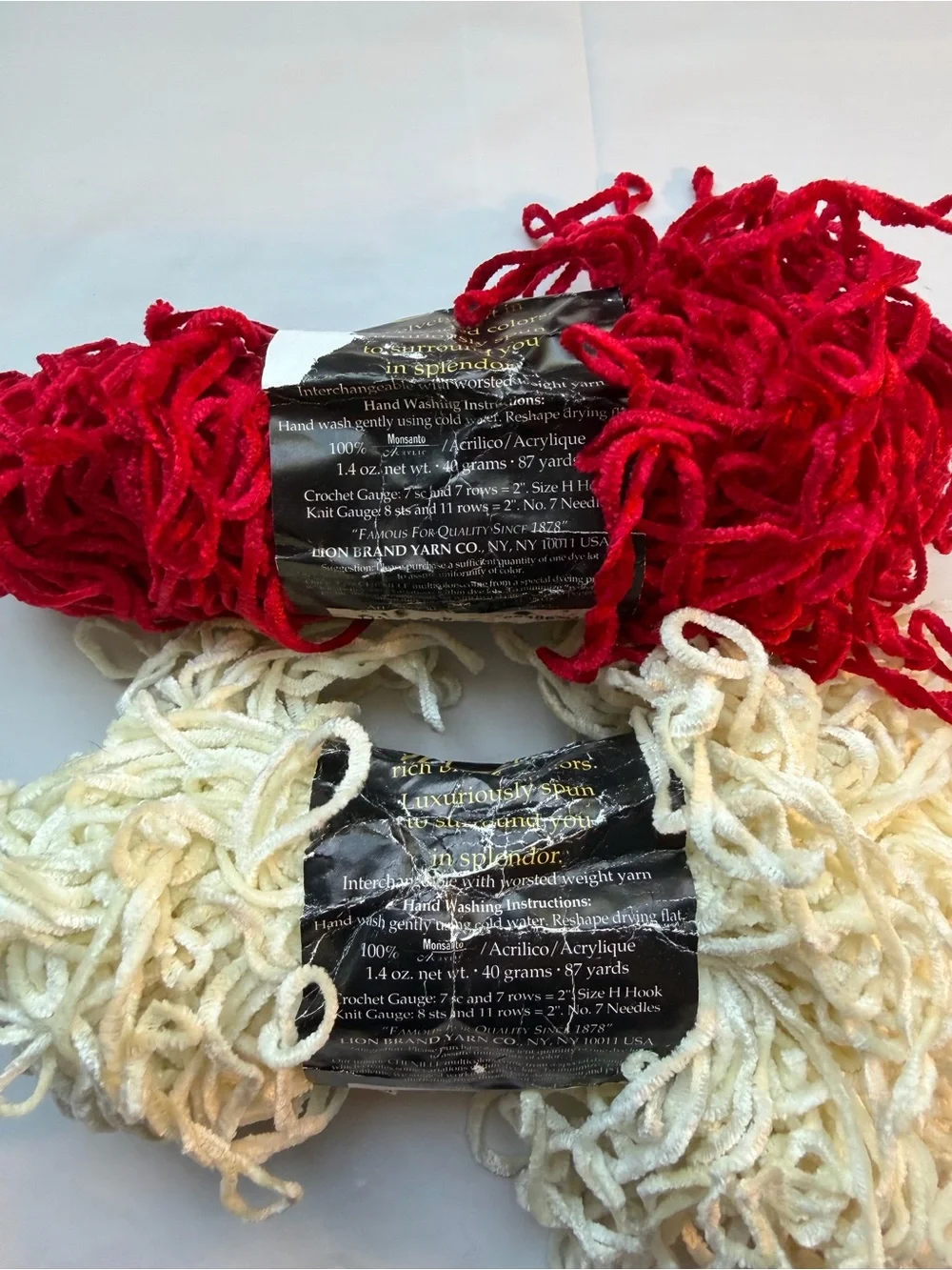 ✨ DISCONTINUED VINTAGE LION CHENILLE SENSATIONS YARN LOT
